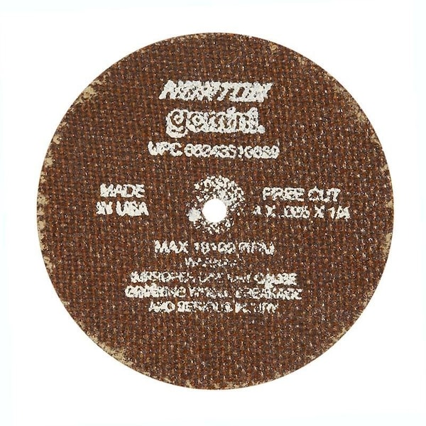 Norton Co SMALL CUT-OFF BLADES, Type 1 - Metal - Gemini Aluminum Oxide, Size: 4 x .035 x 1/4, Max RPM: 19100 662435-10629 - main